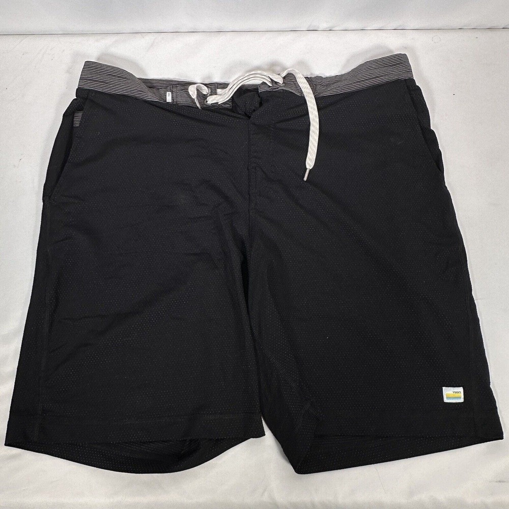 Vuori Cruise Board Shorts Mens 33 Black Speckled Unlined Swim Trunks Stretch